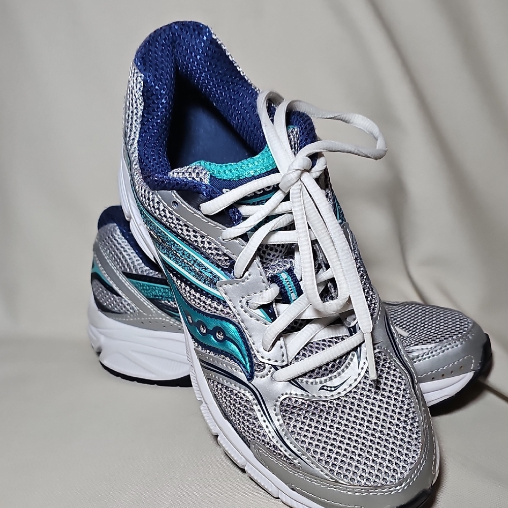 Saucony Womans Silver and Teal Sneakers - Picture 8 of 10